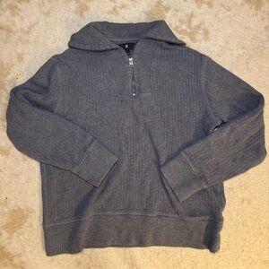 Men’s Banana Republic Quarter Zip Grey Sweater In Size L